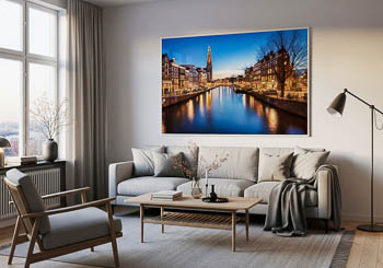 Wandbild | Westerkerk Kirche in Amsterdam bei Nacht