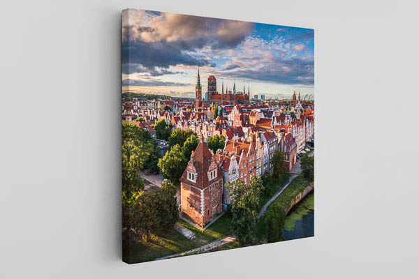 Canvas - Old town of Gdansk from above