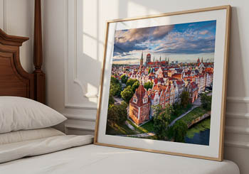 Wandbild | Altstadt von Danzig von oben