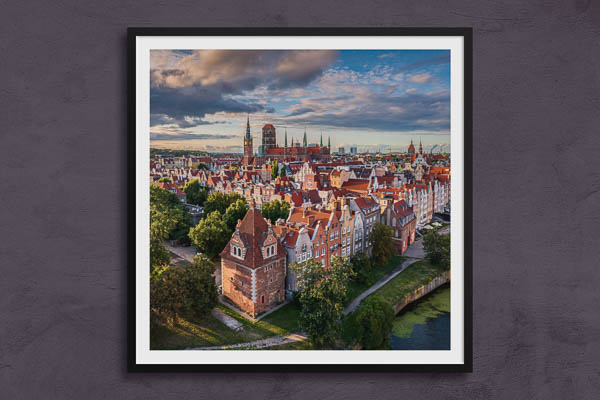 Fine Art Print | Old town of Gdansk from above