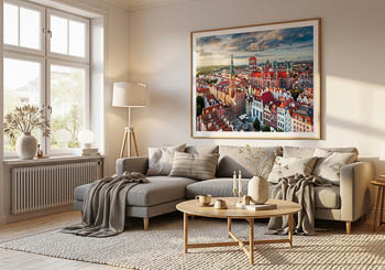Wall Art | Old town of Gdansk from above