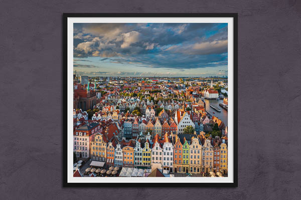 Poster / Kunstdruck | Altstadt von Danzig von oben
