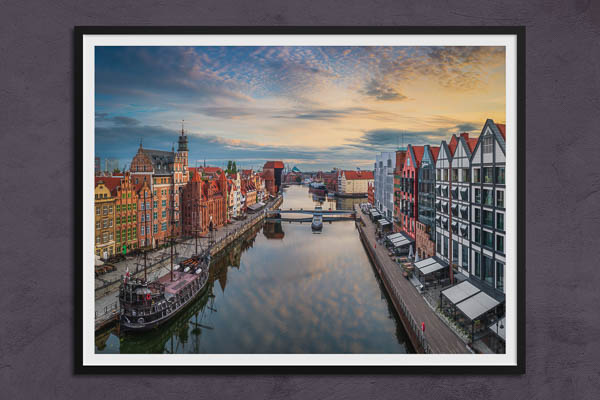 Fine Art Print | Sunrise in the old town of Gdansk