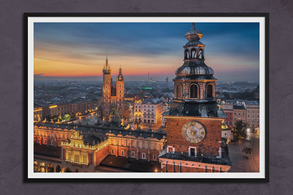 Poster / Kunstdruck | Altstadt von Krakau bei Sonnenaufgang