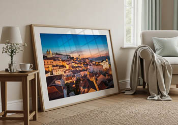 Wall Art | Sunrise in the Alfama old town in Lisbon