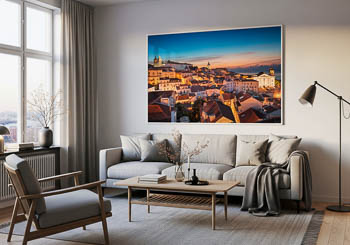 Wall Art | Sunrise in the Alfama old town in Lisbon