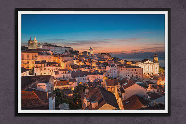 Fine Art Print | Sunrise in the Alfama old town in Lisbon