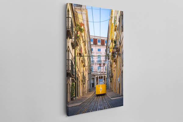 Canvas | Historic yellow tram in Lisbon