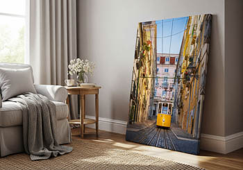 Wall Art | Historic yellow tram in Lisbon