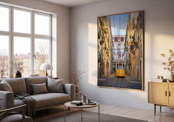 Wall Art | Historic yellow tram in Lisbon