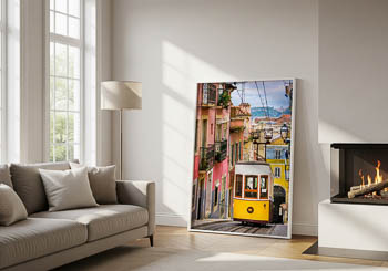 Wall Art | Historic yellow tram in Lisbon