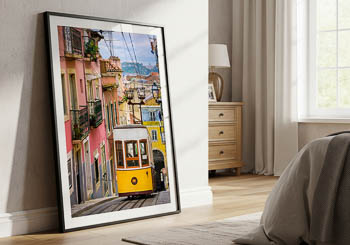 Wall Art | Historic yellow tram in Lisbon