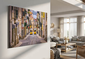 Wandbild | Historische Seilbahn in Lissabon