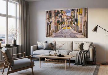 Wandbild | Historische Seilbahn in Lissabon