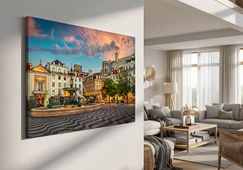 Wandbild | Rossio-Platz in Lissabon