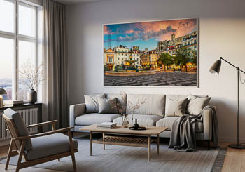 Wandbild | Rossio-Platz in Lissabon