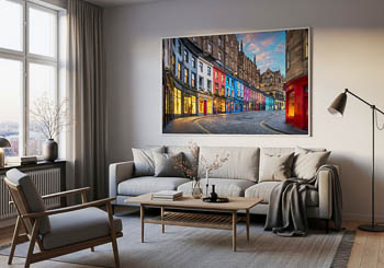 Wall Art | Victoria Street at sunset in Edinburgh