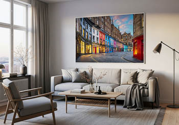 Wandbild | Victoria Street in Edinburgh bei Sonnenuntergang