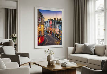 Wandbild | West Bow in Edinburgh bei Sonnenuntergang