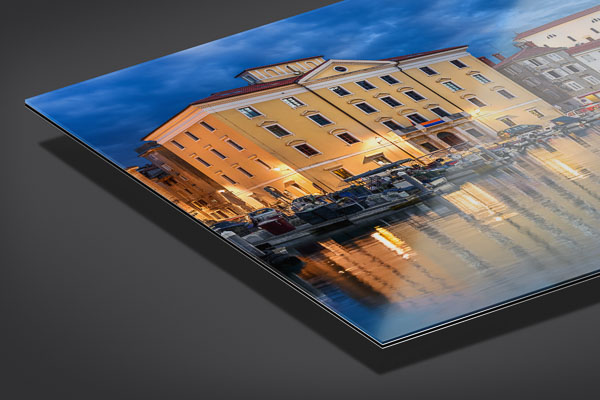 Acrylglas | Hafen von Piran bei Nacht