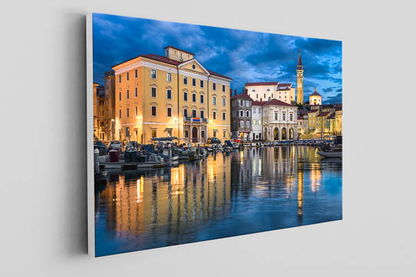 Leinwand | Hafen von Piran bei Nacht