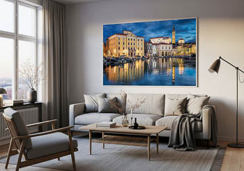 Wall Art | Harbor of Piran at night