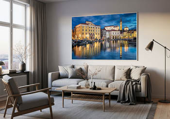 Wandbild | Hafen von Piran bei Nacht