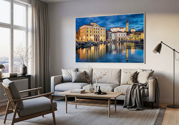 Wandbild | Hafen von Piran bei Nacht