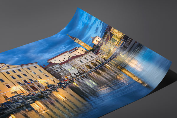 Fine Art Print | Harbor of Piran at night