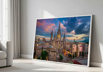 Wall Art | Cathedral of Barcelona during sunset