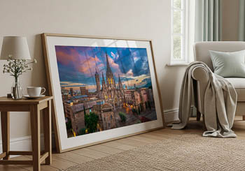 Wandbild | Kathedrale von Barcelona bei Sonnenuntergang