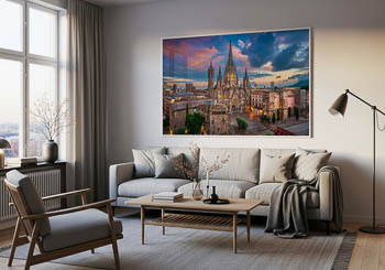 Wall Art | Cathedral of Barcelona during sunset