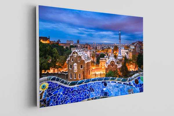 Leinwand | Park Guell in Barcelona bei Nacht