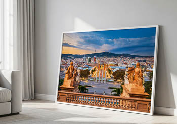 Wandbild | Barcelona zum Sonnenuntergang