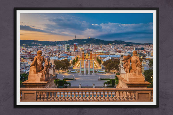 Fine Art Print | Sunset view of Barcelona