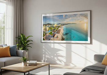 Luftaufnahme von Cala Millor auf Mallorca | Wandbild Mockup