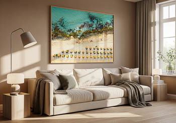 Aerial beach view from above on Mallorca | Wall Art mockup