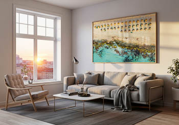 Strand in Cala Millor auf Mallorca | Wandbild Mockup