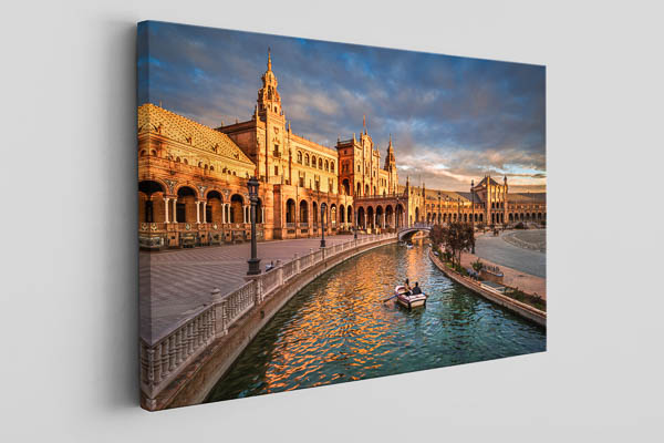 Canvas | Plaza de Espana in Seville at sunset