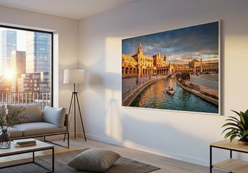 Wandbild | Plaza de Espana in Sevilla bei Sonnenuntergang