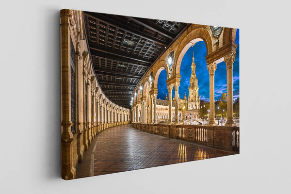 Canvas | Plaza de Espana in Seville at night