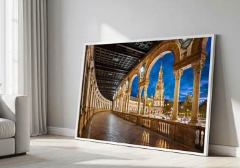 Wandbild | Plaza de Espana in Sevilla bei Nacht