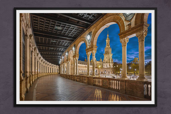 Fine Art Print | Plaza de Espana in Seville at night