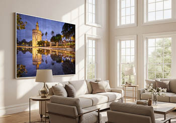 Wandbild | Torre del Oro in Sevilla bei Nacht