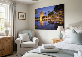 Wandbild | Torre del Oro in Sevilla bei Nacht