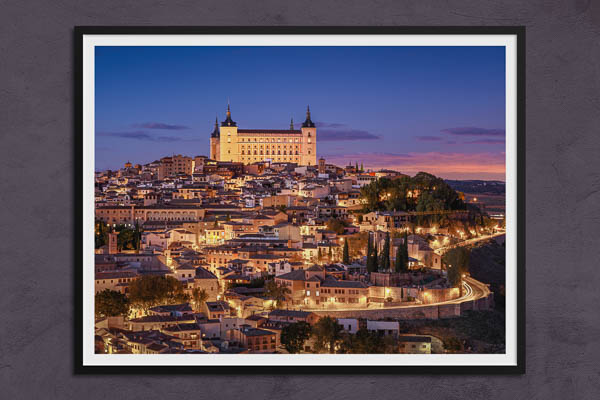 Poster / Kunstdruck | Alcazar von Toledo bei Nacht