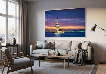 Wall Art | Maiden's Tower in Istanbul at night