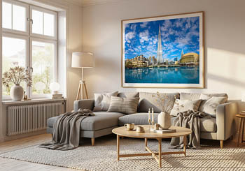 Wandbild | Dubai mit Burj Khalifa und Dubai Mall