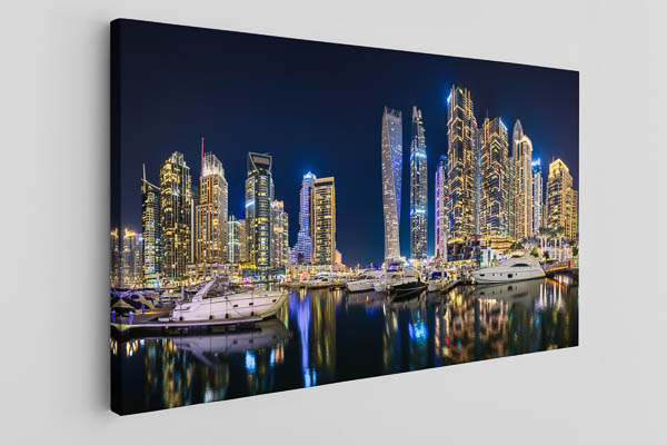 Leinwand | Nachtpanorama von Dubai Marina