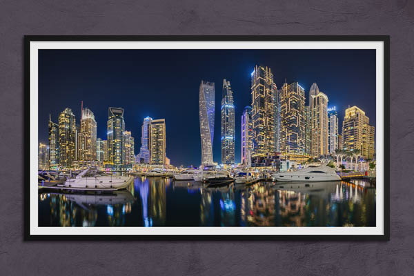 Poster / Kunstdruck | Nachtpanorama von Dubai Marina